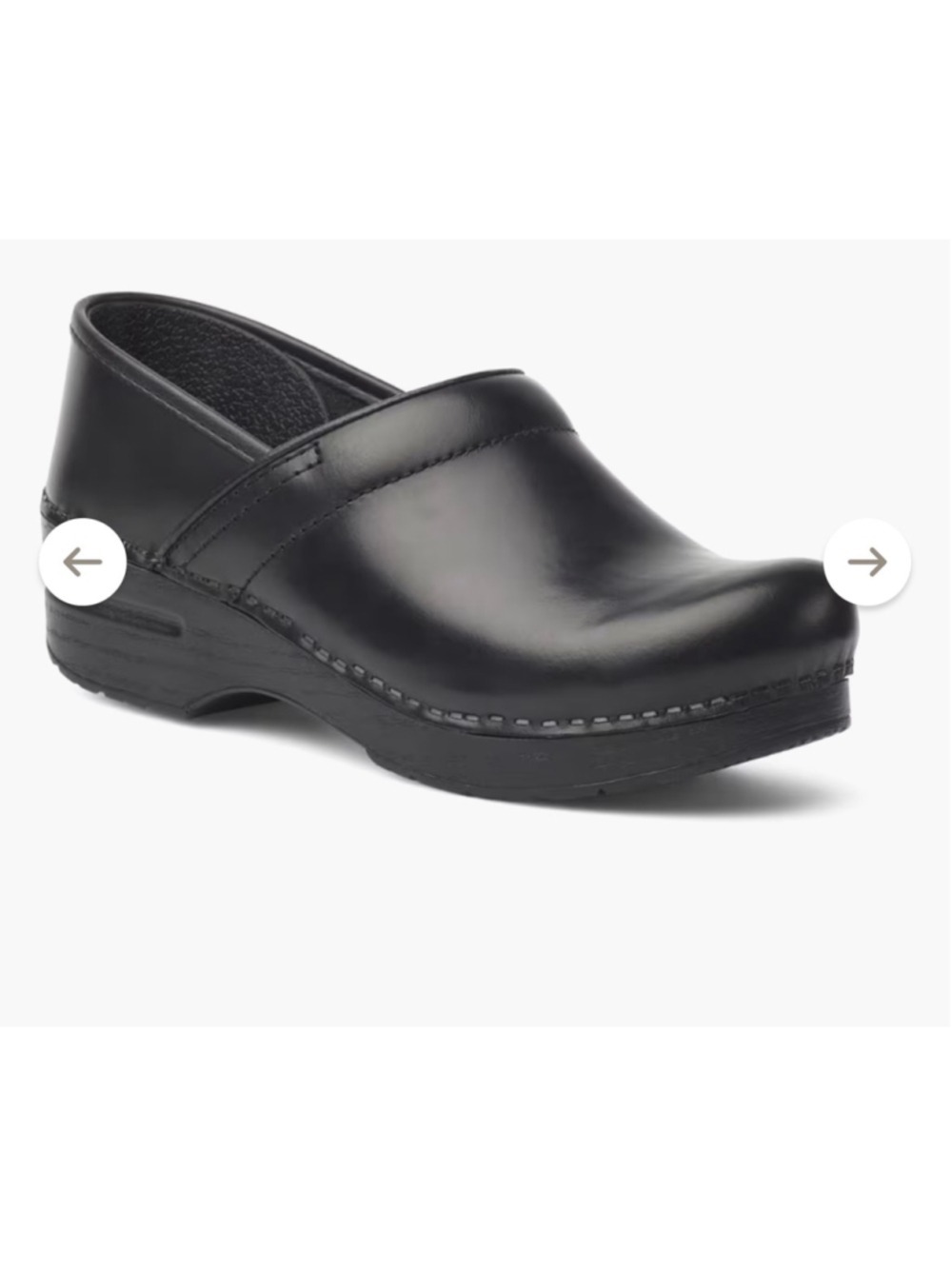 Women's Dansko Black Leather Professional Clogs Size 41